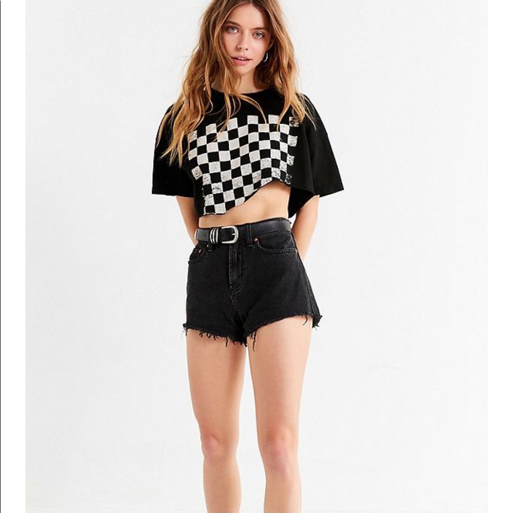 Urban outfitters checker board cropped tee